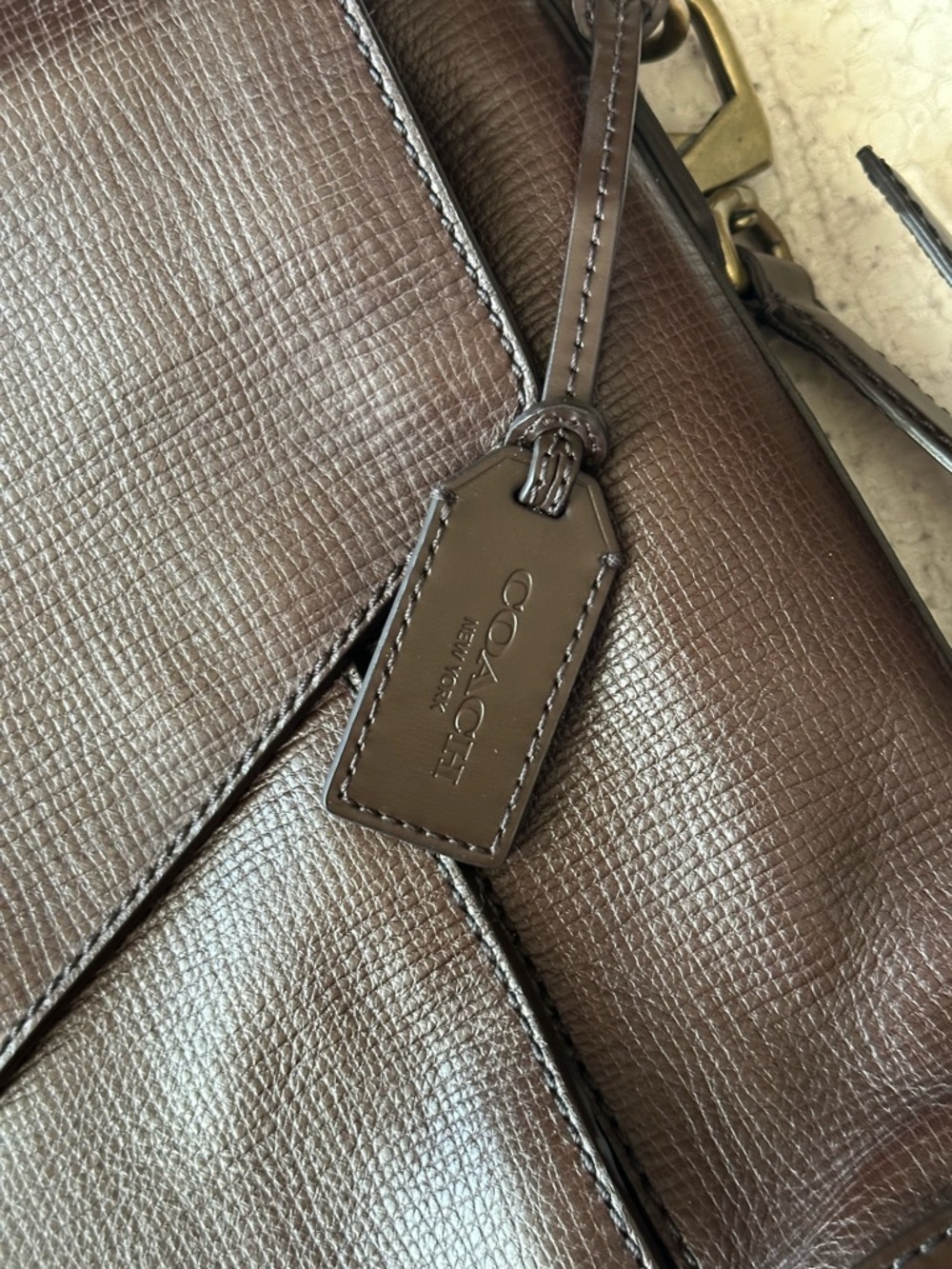 Coach Crosby Box Grain Leather Flap Briefcase Mahogany Brown Laptop Bag F70961 - Picture 11 of 11